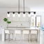 Lámparas colgantes isla cocina 6 luces lineales negras
