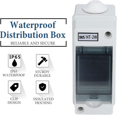Caja protección empalme riel DIN IP66 transparente