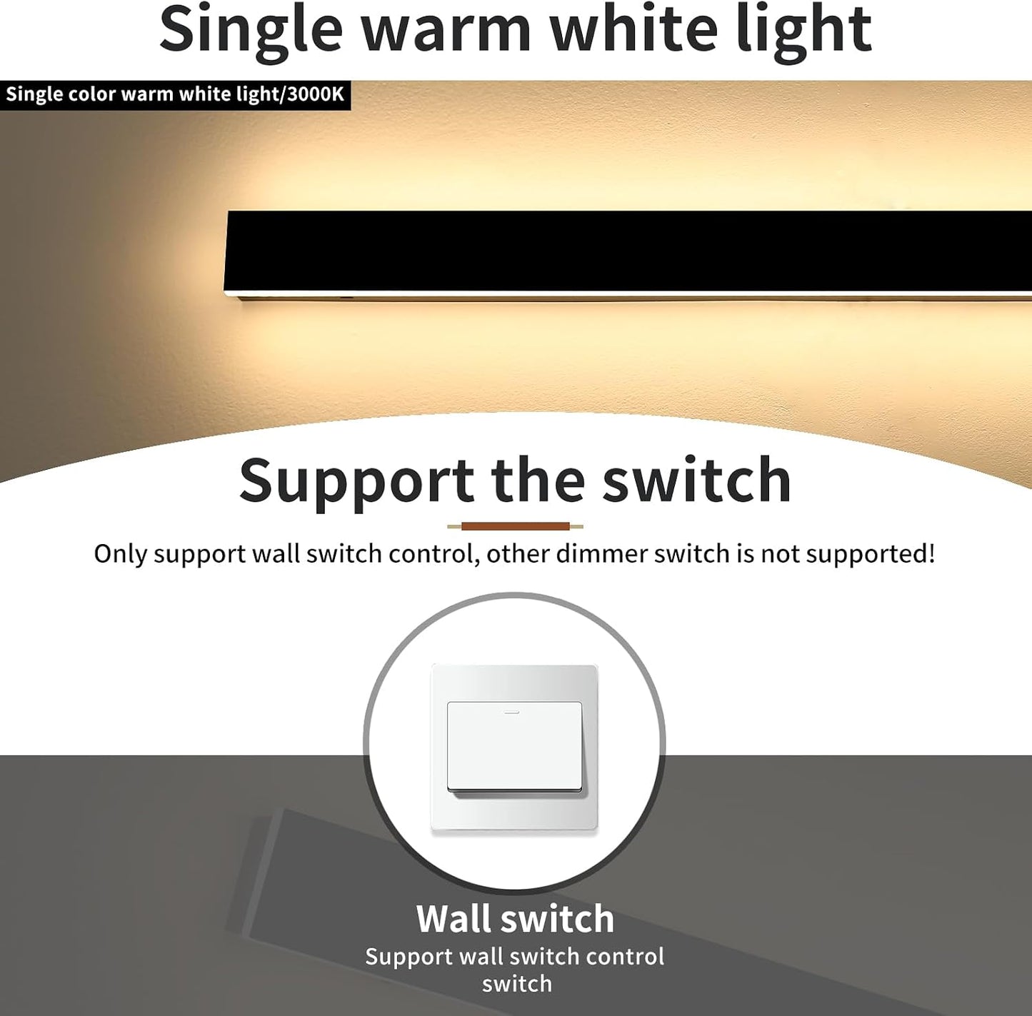 Luminaria pared exterior 59pulg IP65 luz blanca cálida