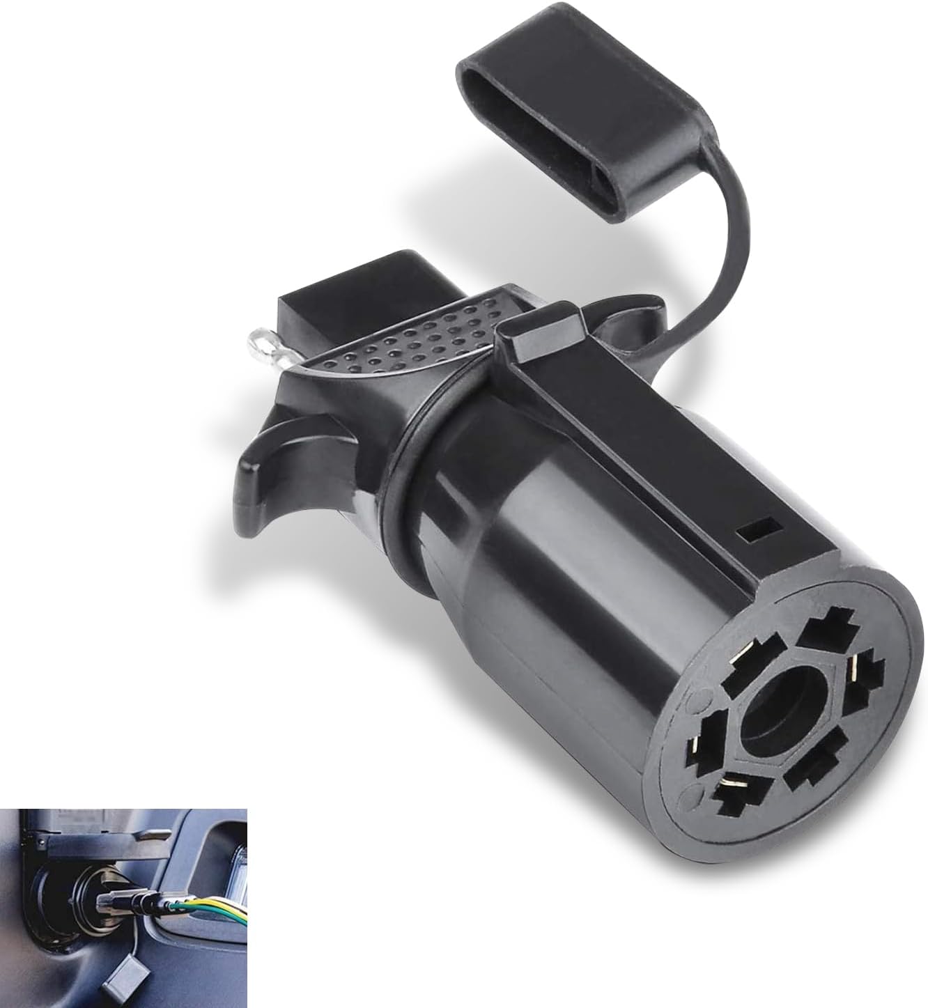 Enchufe adaptador automóvil 7 a 4 vías 3.58x1.88pulg