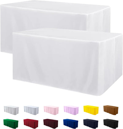 2 Manteles Blancos Ajustables 72x30" Resistentes Agua