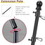 Kit poste extensión acero inox 1" 2pzas negro