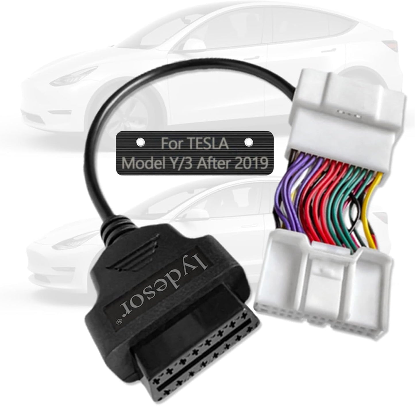 Adaptador OBD2 Tesla Model 3/Y 26 a 16 pines 2019-actual