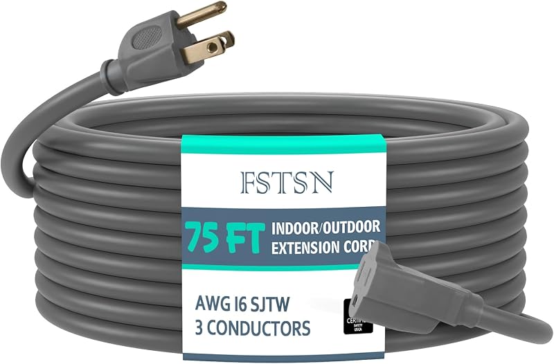 Cable extensión 16/3 75ft impermeable 10A jardín hogar