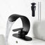 Grifo lavabo baño cascada negro mate acero inox 1 manija
