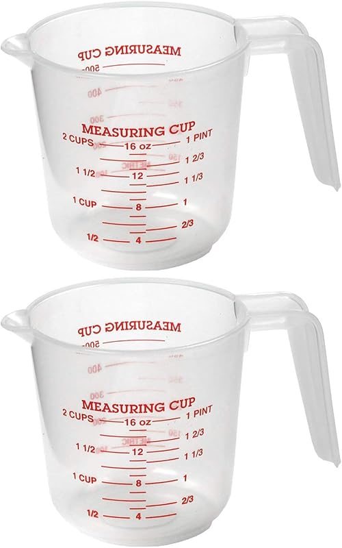 Taza medidora plástico 2 tazas pack 2
