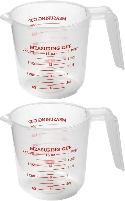 Taza medidora plástico 2 tazas pack 2
