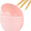 4 Pzas Cuencos Paja Trigo Reutilizables Rosa