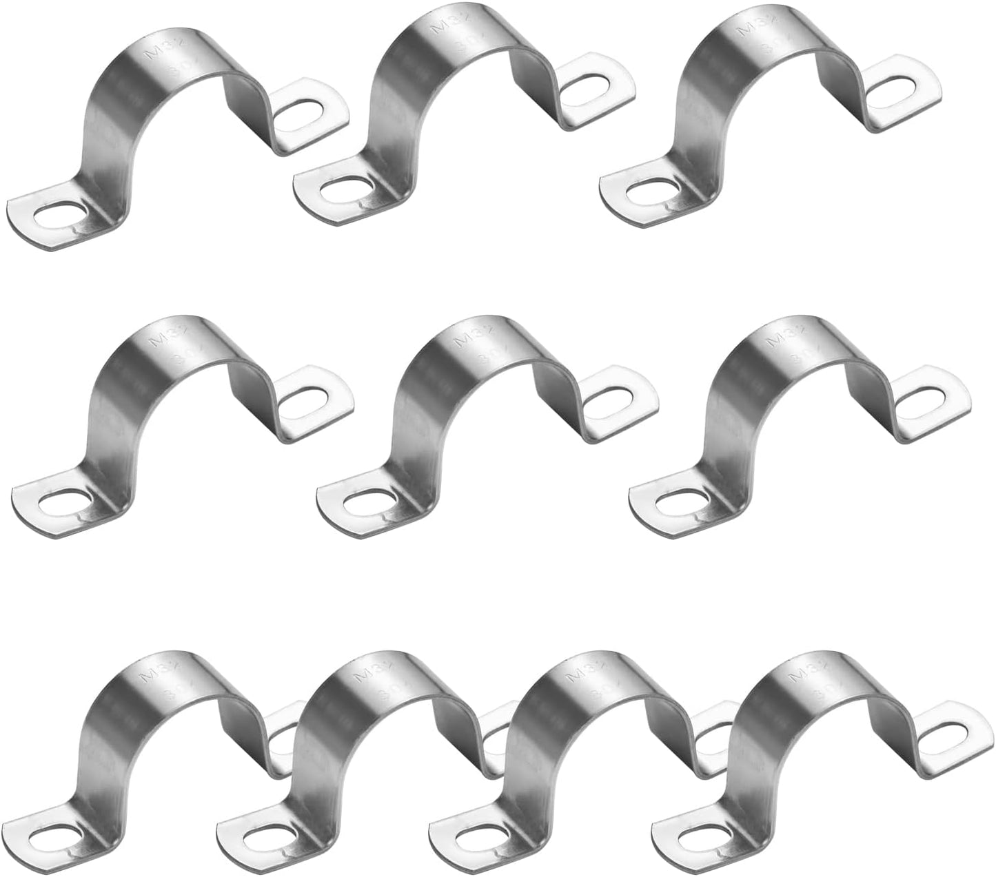 10 Abrazaderas Tubo 1-1/4pulg Acero Inox 304 Rígido