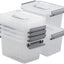 Contenedor plástico 3qt con tapa pestillo set 6 transparente