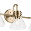 Lámpara tocador 3 luces bronce cristal 26pulg