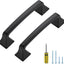 15 Manijas cocina 3-3/4" cuadradas negro sólidas