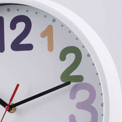 Reloj pared 12pulg sin tictac con pilas para aulas y dormitorios