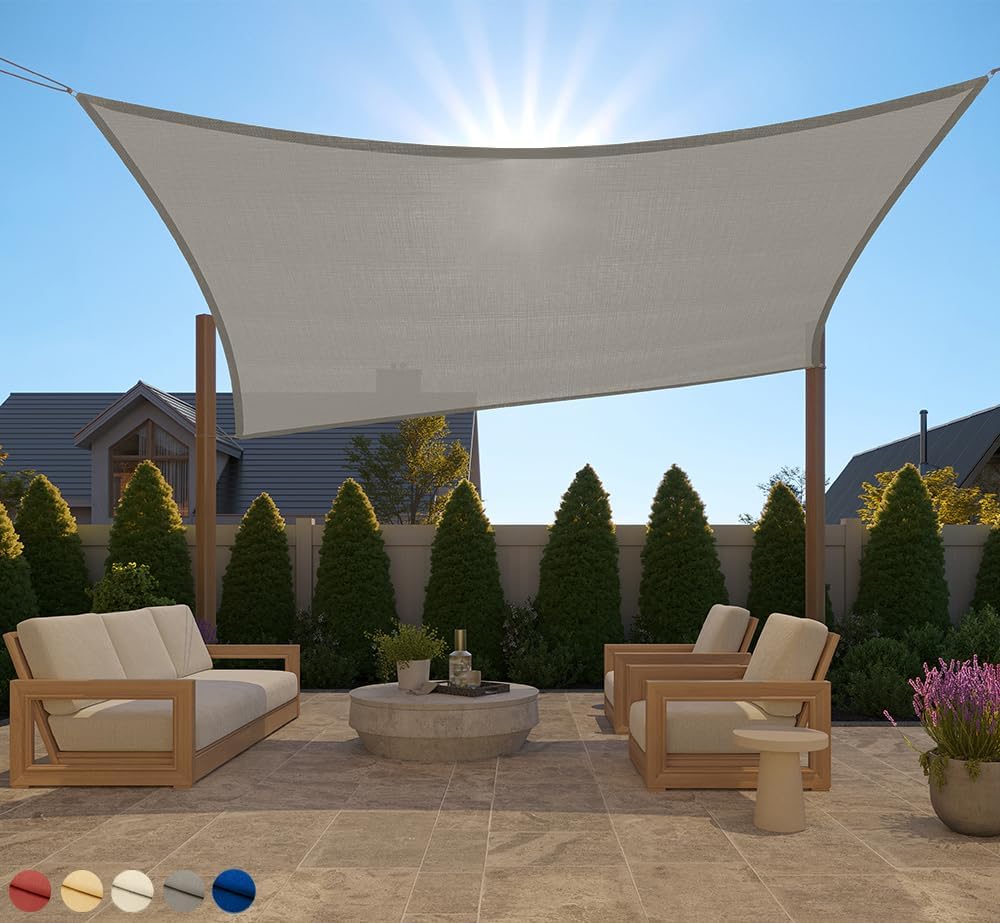 Toldo parasol rectangular resistente UV y óxido para patio