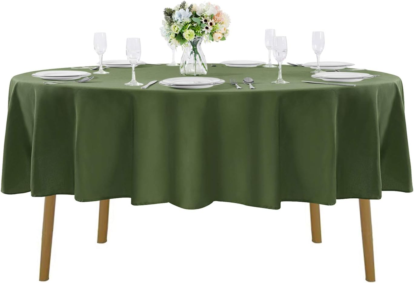 Mantel redondo poliéster 60pulg decorativo para boda comedor