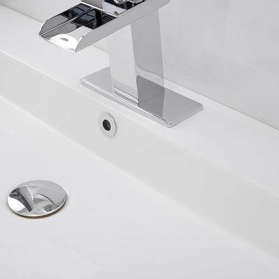 Set 2 tapas circulares cromadas para lavabo