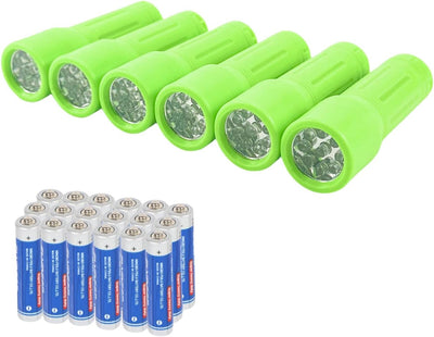 Linterna 9 LED multicolor con cordón baterías incluidas