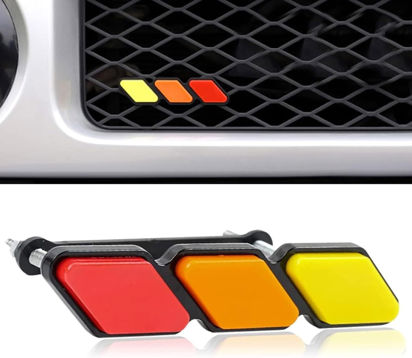 Placa decorativa rejilla automóvil tricolor universal