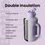 Botella agua acero inox con popote asa aislamiento 64oz