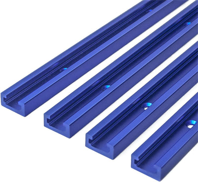 4 Rieles T 48pulg Aluminio Carpintería con Agujeros