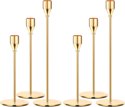 Portavelas metal dorado para velas LED 3/4pulg set 6