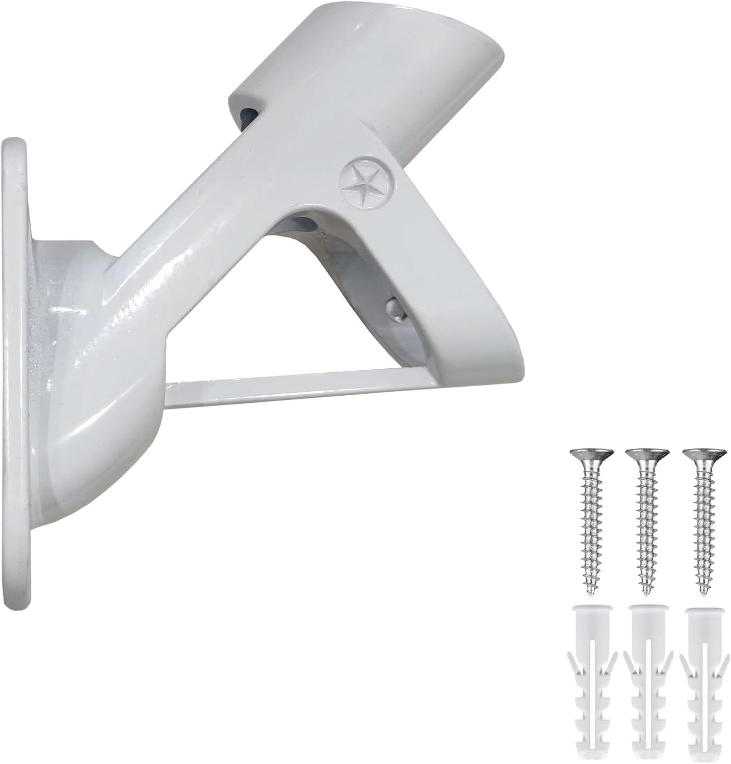 Soporte aluminio mástil bandera pared 1pulg 2pos blanc