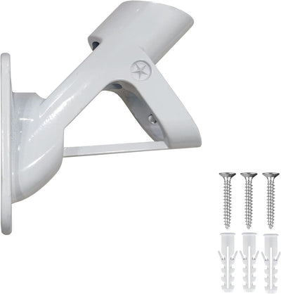 Soporte aluminio mástil bandera pared 1pulg 2pos blanc