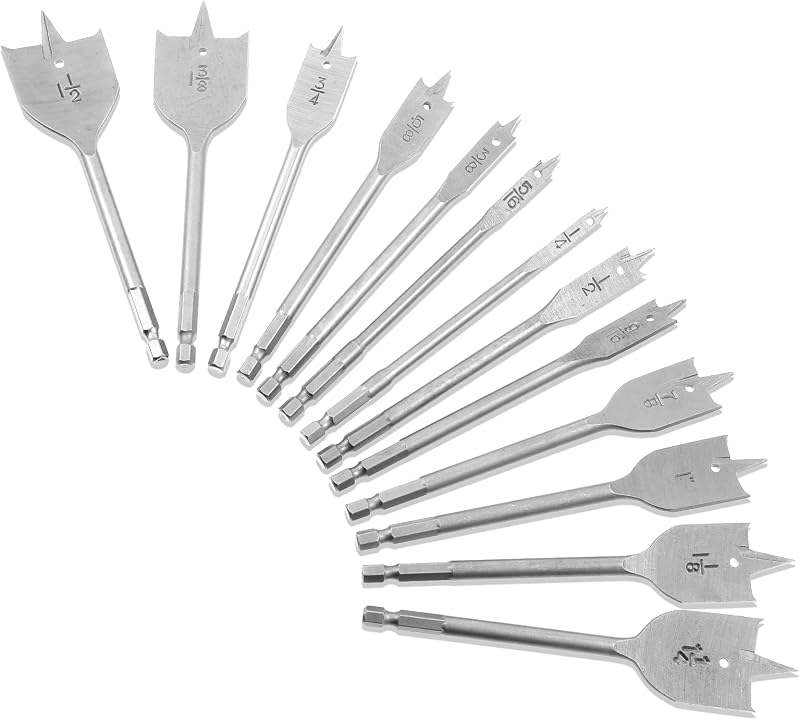 Set 13 Pzas Brocas Pala Acero Aleado Carpintería con Bolsa