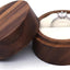 Caja madera anillos compromiso 2 ranuras elegante retro