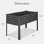 Cama jardín elevada galvanizada 48x24x30pulg metal patio balcón