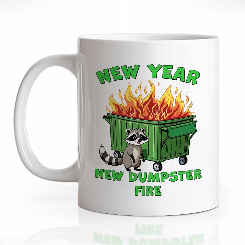 Taza café cerámica diseño mapache y fuego regalo enfermera