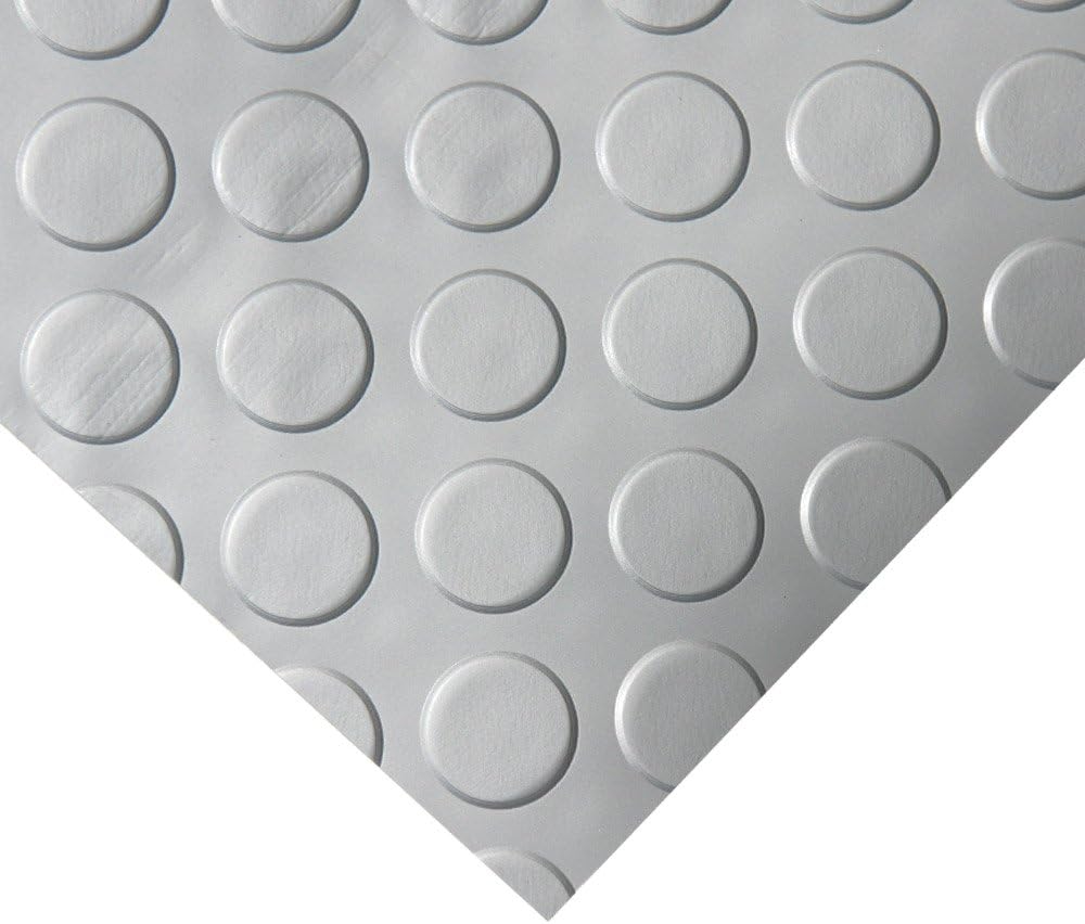 Piso PVC metálico con relieve circular