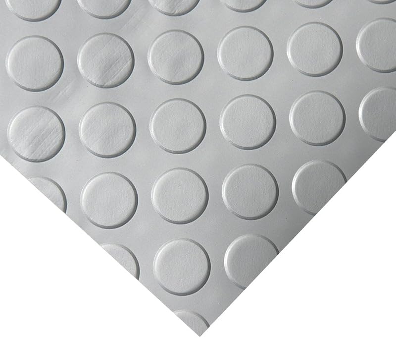 Piso PVC metálico con relieve circular