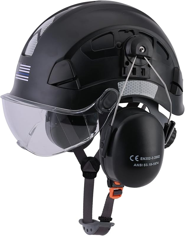 Casco seguridad con visor y protección auditiva ANSI Z89.1