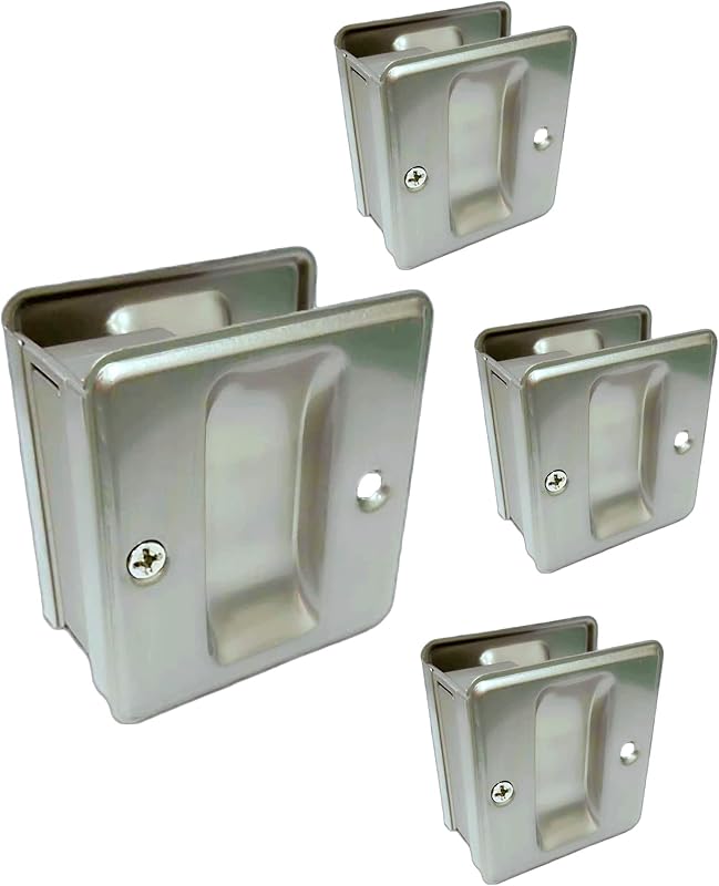 Bolsillo puerta corrediza latón macizo set 4