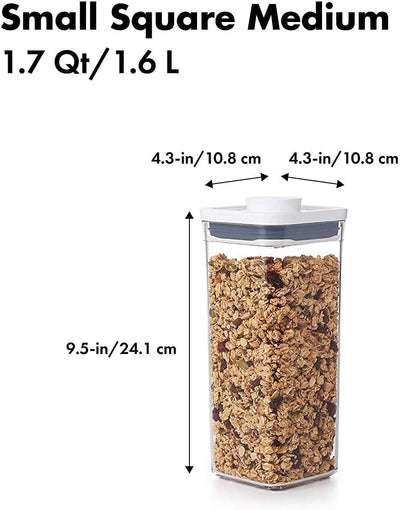 Contenedor hermético cuadrado 1.7qt set 4