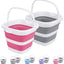 2 Cubos Plegables 5L Plástico para Hogar y Camping