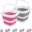 2 Cubos Plegables 5L Plástico para Hogar y Camping