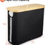 Cesta papel higiénico negro con tapa plegable baño