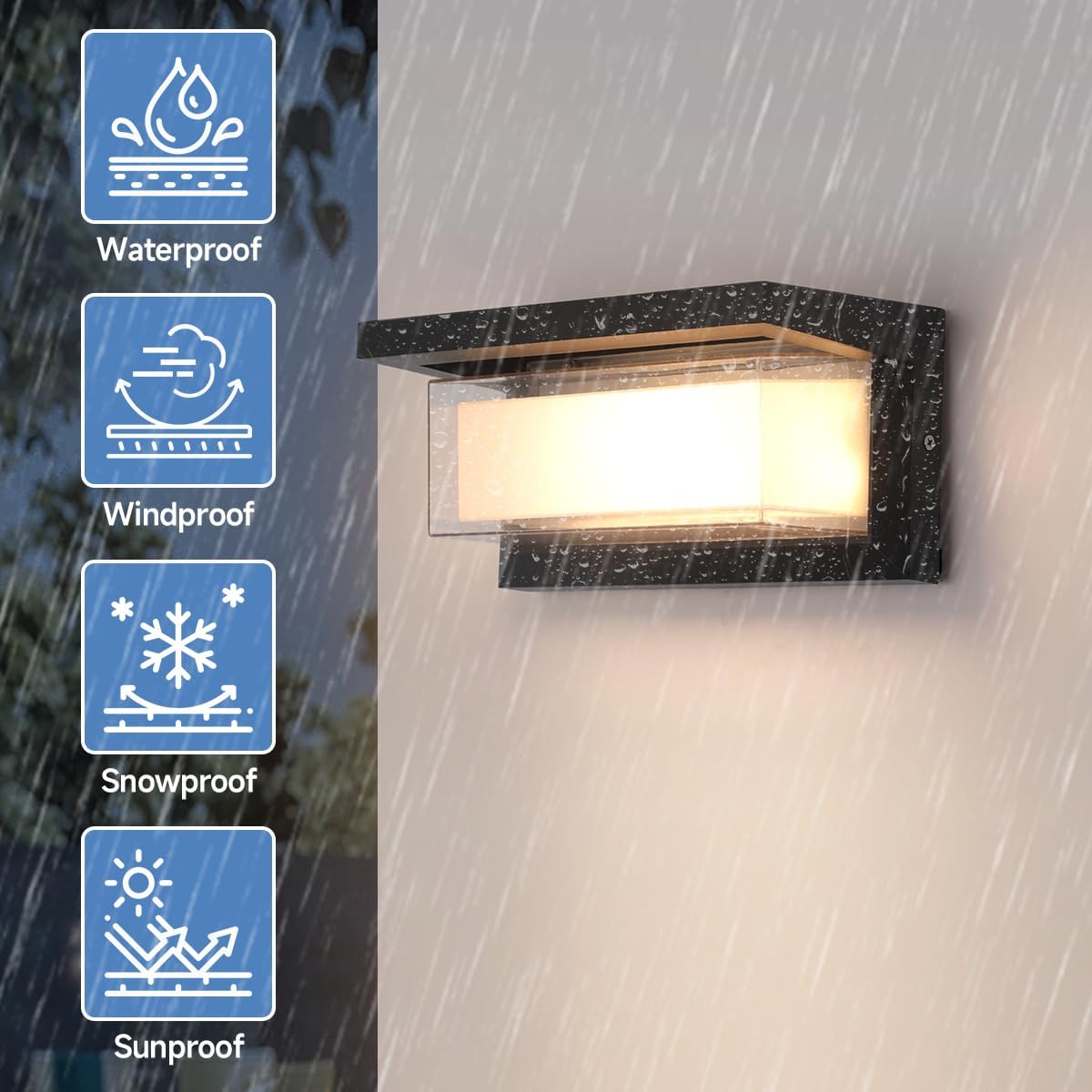 Lámpara pared exterior LED 24W 3 colores negro mate IP65