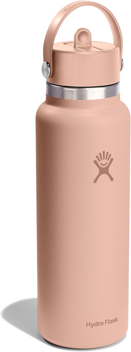 Vaso acero inox 1.2L boca ancha con tapa y pajita