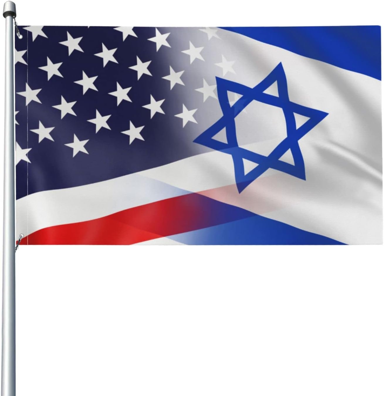 Bandera Israel y EE.UU. 3x5ft color vivo resistente UV