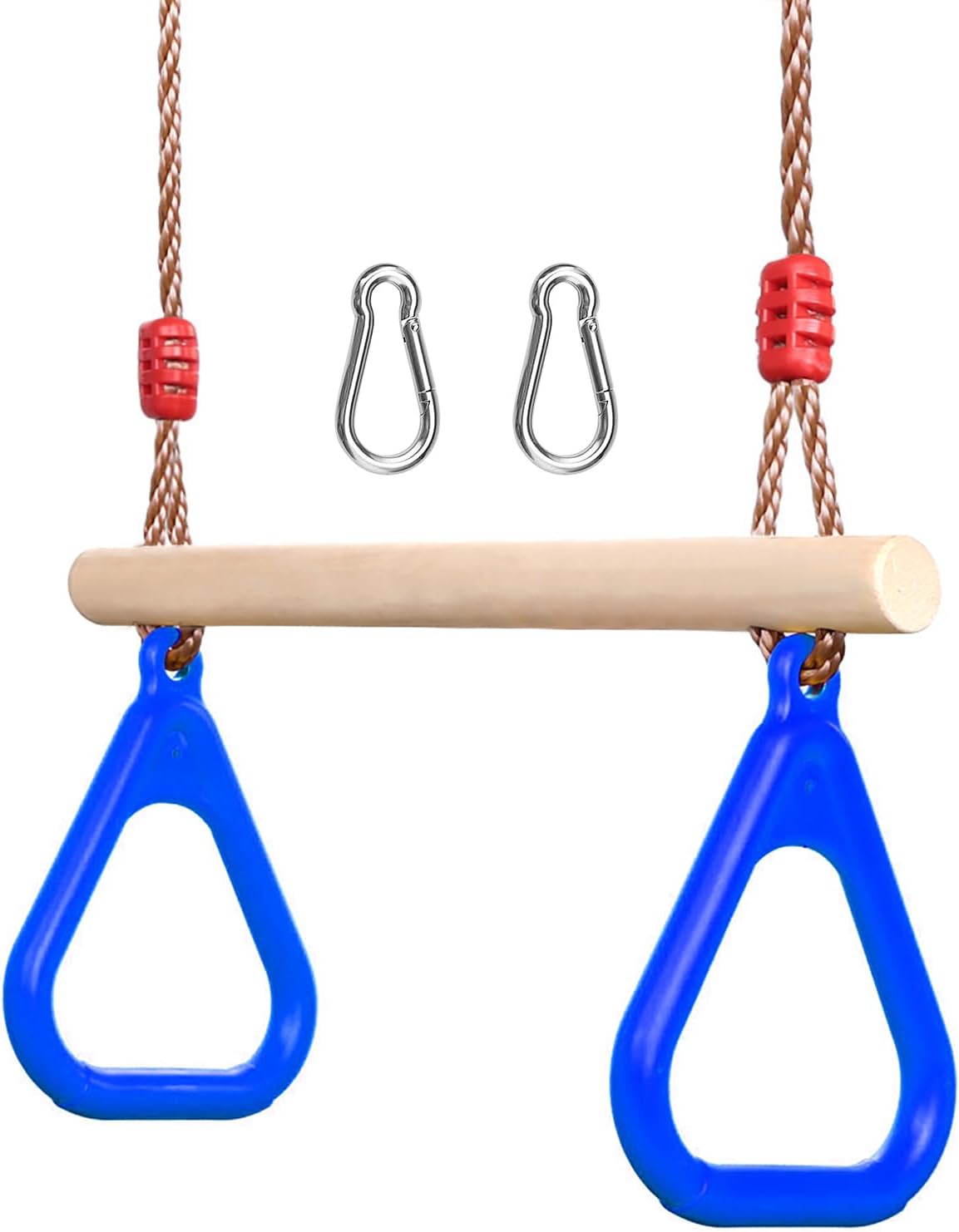 Barra trapecio madera anillos plástico set infantiles