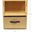Estante bambú 2 niveles cajón tela beige 11.5x16.5x21.5"