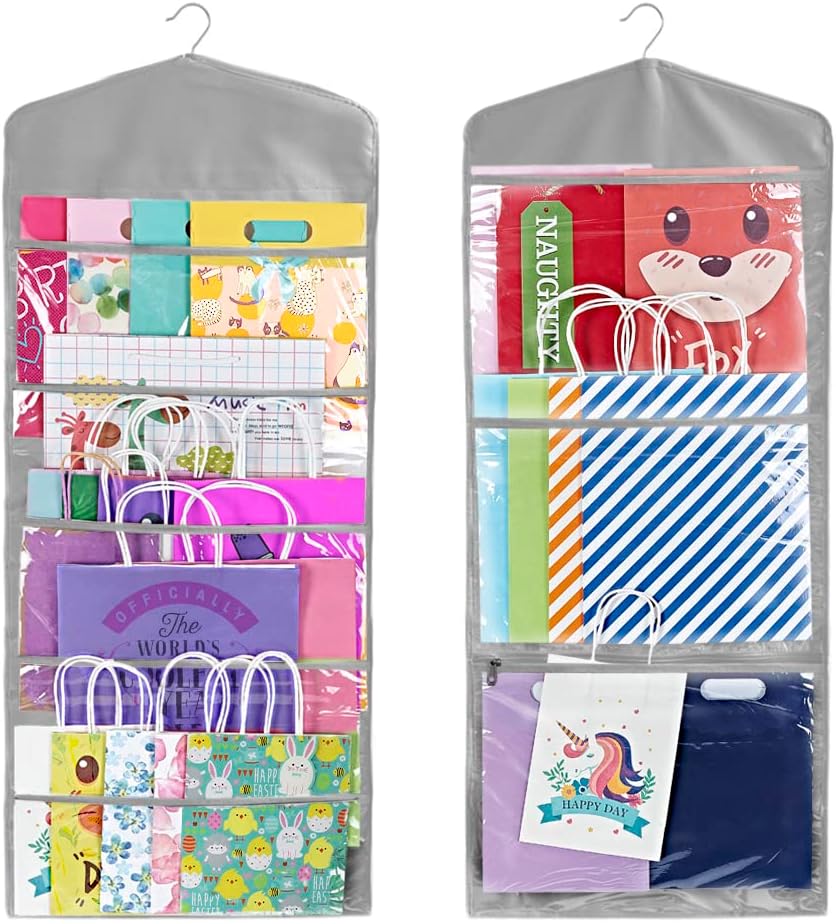 Bolsa colgante organizadora papel seda con bolsillos doble
