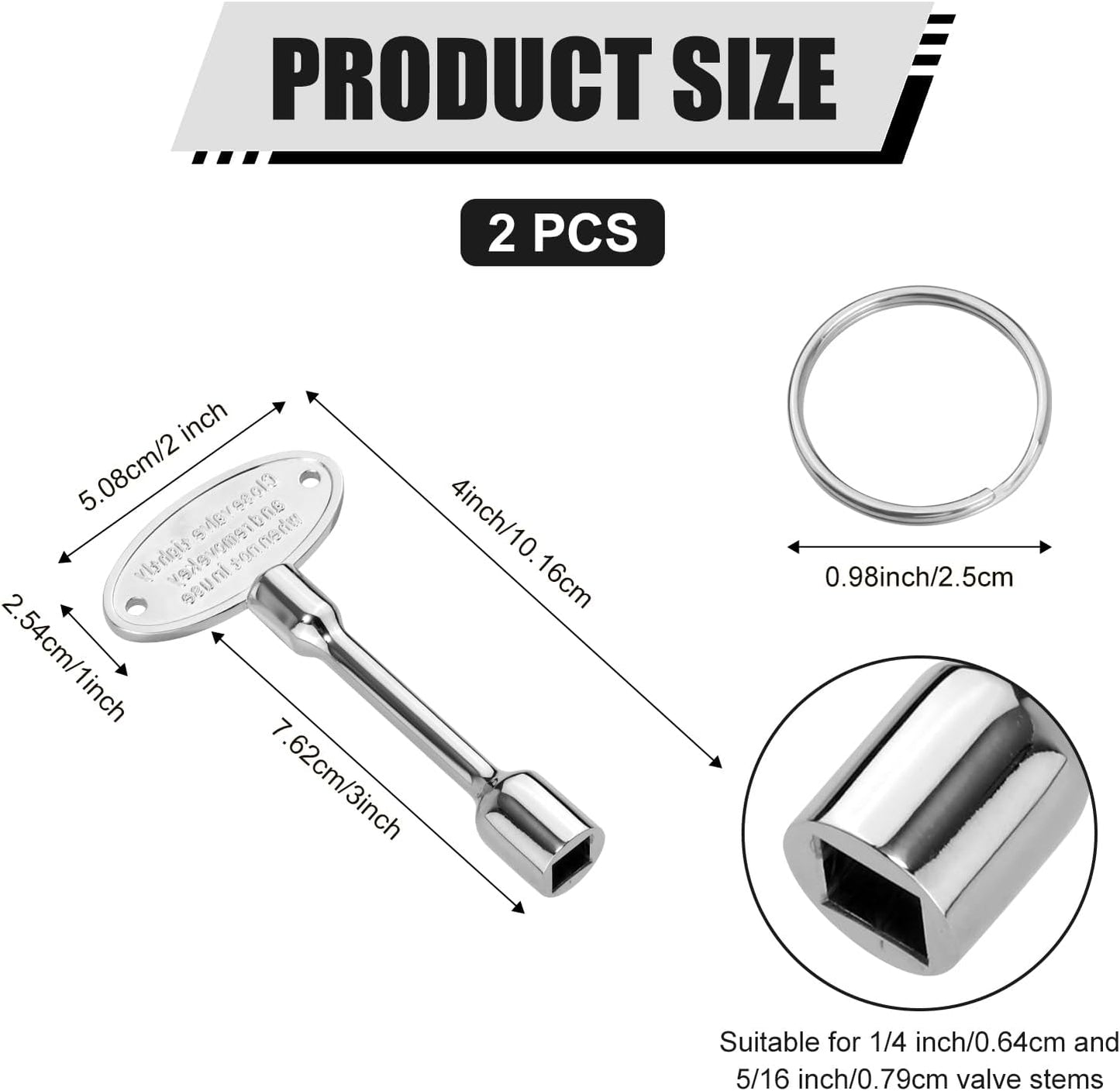 2 Llaves universales para chimenea gas 1/4 y 5/16 pulg