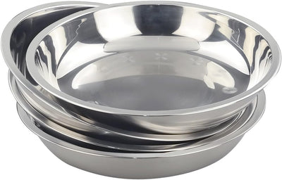 Set 4 platos acero inox redondos para cena y barbacoa
