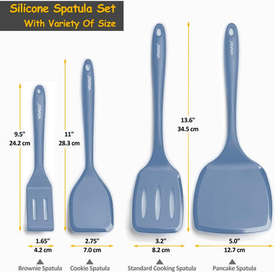 Set 4 Espátulas Silicona Resistentes 600°F para Huevos y Panqueques