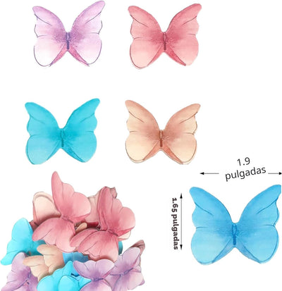 48 Mariposas Comestibles Decoración Cupcakes Bodas Fiestas