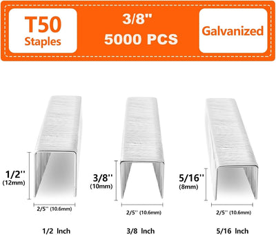 Grapas T50 resistentes 9.52mm 5000uds galvanizadas